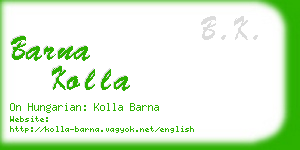 barna kolla business card